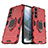 Custodia Silicone e Plastica Opaca Cover con Magnetico Anello Supporto A01 per Samsung Galaxy S21 Plus 5G