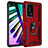 Custodia Silicone e Plastica Opaca Cover con Magnetico Anello Supporto C01 per Huawei P40 Pro+ Plus Rosso