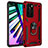 Custodia Silicone e Plastica Opaca Cover con Magnetico Anello Supporto C01 per Huawei P40 Rosso