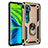 Custodia Silicone e Plastica Opaca Cover con Magnetico Anello Supporto D01 per Xiaomi Mi Note 10 Oro