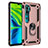 Custodia Silicone e Plastica Opaca Cover con Magnetico Anello Supporto D01 per Xiaomi Mi Note 10 Pro Oro Rosa