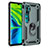Custodia Silicone e Plastica Opaca Cover con Magnetico Anello Supporto D01 per Xiaomi Mi Note 10 Pro Verde
