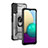 Custodia Silicone e Plastica Opaca Cover con Magnetico Anello Supporto J01S per Samsung Galaxy A02