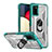 Custodia Silicone e Plastica Opaca Cover con Magnetico Anello Supporto J01S per Samsung Galaxy A02s Verde
