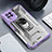 Custodia Silicone e Plastica Opaca Cover con Magnetico Anello Supporto J01S per Samsung Galaxy F22 4G Viola