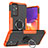 Custodia Silicone e Plastica Opaca Cover con Magnetico Anello Supporto J01X per Samsung Galaxy A34 5G Arancione