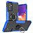 Custodia Silicone e Plastica Opaca Cover con Magnetico Anello Supporto J01X per Samsung Galaxy A34 5G Blu
