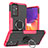 Custodia Silicone e Plastica Opaca Cover con Magnetico Anello Supporto J01X per Samsung Galaxy A34 5G Rosa Caldo