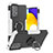 Custodia Silicone e Plastica Opaca Cover con Magnetico Anello Supporto J01X per Samsung Galaxy A52s 5G Argento