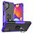 Custodia Silicone e Plastica Opaca Cover con Magnetico Anello Supporto J01X per Samsung Galaxy F62 5G Viola