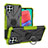 Custodia Silicone e Plastica Opaca Cover con Magnetico Anello Supporto J01X per Samsung Galaxy M33 5G Verde