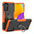 Custodia Silicone e Plastica Opaca Cover con Magnetico Anello Supporto J01X per Samsung Galaxy M52 5G Arancione