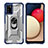 Custodia Silicone e Plastica Opaca Cover con Magnetico Anello Supporto J02S per Samsung Galaxy A02s