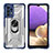 Custodia Silicone e Plastica Opaca Cover con Magnetico Anello Supporto J02S per Samsung Galaxy A32 5G