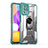 Custodia Silicone e Plastica Opaca Cover con Magnetico Anello Supporto J02S per Samsung Galaxy F22 4G