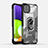 Custodia Silicone e Plastica Opaca Cover con Magnetico Anello Supporto J02S per Samsung Galaxy F42 5G