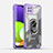 Custodia Silicone e Plastica Opaca Cover con Magnetico Anello Supporto J02S per Samsung Galaxy F42 5G Viola