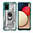 Custodia Silicone e Plastica Opaca Cover con Magnetico Anello Supporto J02S per Samsung Galaxy M02s Verde