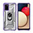 Custodia Silicone e Plastica Opaca Cover con Magnetico Anello Supporto J02S per Samsung Galaxy M02s Viola