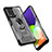 Custodia Silicone e Plastica Opaca Cover con Magnetico Anello Supporto J02S per Samsung Galaxy M22 4G