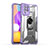 Custodia Silicone e Plastica Opaca Cover con Magnetico Anello Supporto J02S per Samsung Galaxy M32 4G Viola