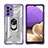 Custodia Silicone e Plastica Opaca Cover con Magnetico Anello Supporto J02S per Samsung Galaxy M32 5G Viola