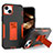 Custodia Silicone e Plastica Opaca Cover con Magnetico Anello Supporto J03S per Apple iPhone 14 Arancione