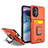 Custodia Silicone e Plastica Opaca Cover con Magnetico Anello Supporto J03S per Oppo F21 Pro 5G Arancione