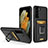 Custodia Silicone e Plastica Opaca Cover con Magnetico Anello Supporto J03S per Samsung Galaxy S22 5G Nero