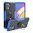 Custodia Silicone e Plastica Opaca Cover con Magnetico Anello Supporto JX1 per Oppo A94 4G Blu