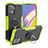 Custodia Silicone e Plastica Opaca Cover con Magnetico Anello Supporto JX1 per Oppo A94 4G Verde