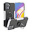 Custodia Silicone e Plastica Opaca Cover con Magnetico Anello Supporto JX1 per Oppo F19 Pro