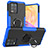 Custodia Silicone e Plastica Opaca Cover con Magnetico Anello Supporto JX1 per Realme 8 4G Blu