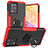 Custodia Silicone e Plastica Opaca Cover con Magnetico Anello Supporto JX1 per Realme 8 4G Rosso