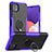 Custodia Silicone e Plastica Opaca Cover con Magnetico Anello Supporto JX1 per Samsung Galaxy F42 5G Viola