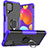 Custodia Silicone e Plastica Opaca Cover con Magnetico Anello Supporto JX1 per Samsung Galaxy F62 5G Viola