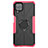 Custodia Silicone e Plastica Opaca Cover con Magnetico Anello Supporto JX1 per Samsung Galaxy M12 Rosa Caldo