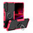 Custodia Silicone e Plastica Opaca Cover con Magnetico Anello Supporto JX1 per Sony Xperia 1 III Rosa Caldo