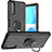 Custodia Silicone e Plastica Opaca Cover con Magnetico Anello Supporto JX1 per Sony Xperia 10 III Lite
