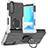 Custodia Silicone e Plastica Opaca Cover con Magnetico Anello Supporto JX1 per Sony Xperia 10 III Lite