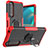 Custodia Silicone e Plastica Opaca Cover con Magnetico Anello Supporto JX1 per Sony Xperia 5 III Rosso