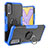 Custodia Silicone e Plastica Opaca Cover con Magnetico Anello Supporto JX1 per Vivo Y11s Blu