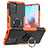 Custodia Silicone e Plastica Opaca Cover con Magnetico Anello Supporto JX1 per Xiaomi Redmi Note 10S 4G Arancione