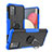 Custodia Silicone e Plastica Opaca Cover con Magnetico Anello Supporto JX2 per Samsung Galaxy A03s Blu