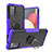 Custodia Silicone e Plastica Opaca Cover con Magnetico Anello Supporto JX2 per Samsung Galaxy A03s Viola