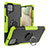 Custodia Silicone e Plastica Opaca Cover con Magnetico Anello Supporto JX2 per Samsung Galaxy A12 Verde
