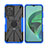 Custodia Silicone e Plastica Opaca Cover con Magnetico Anello Supporto JX2 per Xiaomi Redmi 11 Prime 5G Blu