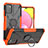 Custodia Silicone e Plastica Opaca Cover con Magnetico Anello Supporto JX3 per Samsung Galaxy A02s Arancione