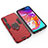 Custodia Silicone e Plastica Opaca Cover con Magnetico Anello Supporto KC1 per Samsung Galaxy A70 Rosso