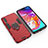 Custodia Silicone e Plastica Opaca Cover con Magnetico Anello Supporto KC1 per Samsung Galaxy A70S Rosso